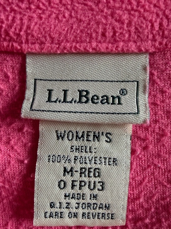 LL BEAN Pink Fleece Pullover Cozy Core Quarter-Zip Women’s Size Medium - Picture 12 of 14